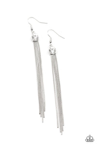 PRE-ORDER - Paparazzi Always In Motion - White - Earrings - $5 Jewelry with Ashley Swint