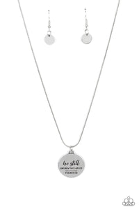Paparazzi Be Still - Silver - Necklace & Earrings - $5 Jewelry with Ashley Swint