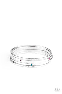Paparazzi Be There With Baubles On - Multi - Rhinestones - Set of 5 Bangle Bracelets - $5 Jewelry with Ashley Swint
