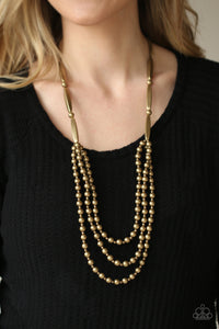 PRE-ORDER - Paparazzi Beaded Beacon - Brass - Necklace & Earrings - $5 Jewelry with Ashley Swint