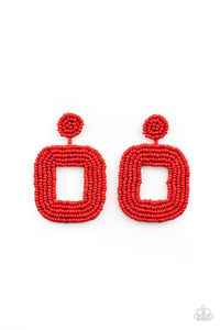 Paparazzi Beaded Bella - Red - Seed Bead - Earrings - $5 Jewelry with Ashley Swint