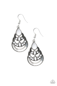 Paparazzi Boho Brilliance - White Beads - Silver Studs - Earrings - $5 Jewelry With Ashley Swint