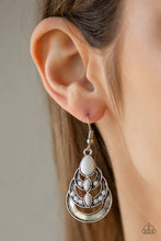 Load image into Gallery viewer, Paparazzi Boho Brilliance - White Beads - Silver Studs - Earrings - $5 Jewelry With Ashley Swint