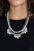 Load image into Gallery viewer, Paparazzi Bow Before The Queen - SILVER PEARLS - Necklace &amp; Earrings - $5 Jewelry With Ashley Swint