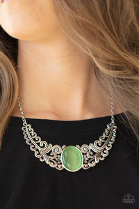 PRE-ORDER - Paparazzi Celestial Eden - Green Cat's Eye Stone - Necklace & Earrings - $5 Jewelry with Ashley Swint
