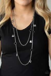 Paparazzi Chicly Cupid - Silver - Necklace & Earrings - $5 Jewelry with Ashley Swint