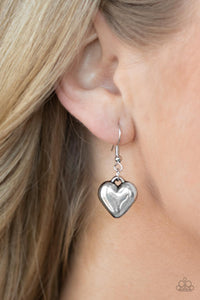 Paparazzi Chicly Cupid - Silver - Necklace & Earrings - $5 Jewelry with Ashley Swint