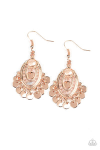 Paparazzi Chime Chic - Rose Gold - Discs - Dainty Fringe Earrings - $5 Jewelry with Ashley Swint