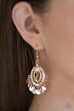 Load image into Gallery viewer, Paparazzi Chime Chic - Rose Gold - Discs - Dainty Fringe Earrings - $5 Jewelry with Ashley Swint