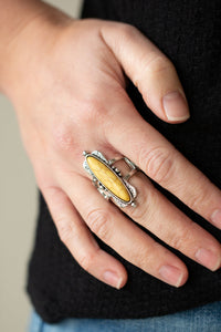 PRE-ORDER - Paparazzi Cottage Craft - Yellow Stone - Ring - $5 Jewelry with Ashley Swint