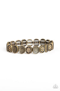 Paparazzi Dainty Queen - Brass - Golden Topaz Rhinestones - Stretchy Band Bracelet - $5 Jewelry with Ashley Swint