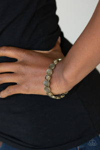 Paparazzi Dainty Queen - Brass - Golden Topaz Rhinestones - Stretchy Band Bracelet - $5 Jewelry with Ashley Swint