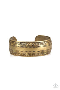 Paparazzi Desert Peaks - Brass - Studded and Embossed - Cuff Bracelet - $5 Jewelry with Ashley Swint