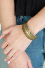Load image into Gallery viewer, Paparazzi Desert Peaks - Brass - Studded and Embossed - Cuff Bracelet - $5 Jewelry with Ashley Swint