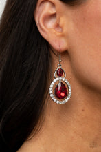 Load image into Gallery viewer, Paparazzi Double The Drama - Red Gem - Earrings - $5 Jewelry with Ashley Swint