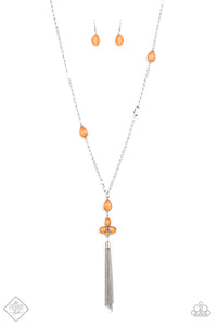 Paparazzi Eden Dew - Orange - Necklace & Earrings - Trend Blend / Fashion Fix Exclusive June 2020 - $5 Jewelry with Ashley Swint