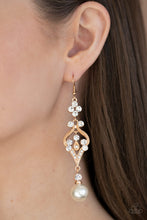Load image into Gallery viewer, Paparazzi Elegantly Extravagant - Gold - White Pearls - Earrings - $5 Jewelry with Ashley Swint