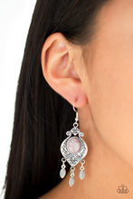 Load image into Gallery viewer, Paparazzi Enchantingly Environmentalist - Silver / Gray Stone - Silver Earrings - $5 Jewelry With Ashley Swint