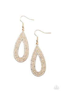 Paparazzi Exquisite Exaggeration - Gold - Earrings - $5 Jewelry with Ashley Swint