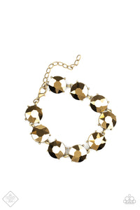 Paparazzi Fabulously Flashy - Brass - Bracelet - Trend Blend / Fashion Fix Exclusive - August 2020 - $5 Jewelry with Ashley Swint