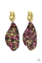 Load image into Gallery viewer, Paparazzi Fish Out of Water - Brass - Faux Marble Acrylic - Post Earrings - $5 Jewelry with Ashley Swint