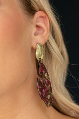 Paparazzi Fish Out of Water - Brass - Faux Marble Acrylic - Post Earrings - $5 Jewelry with Ashley Swint