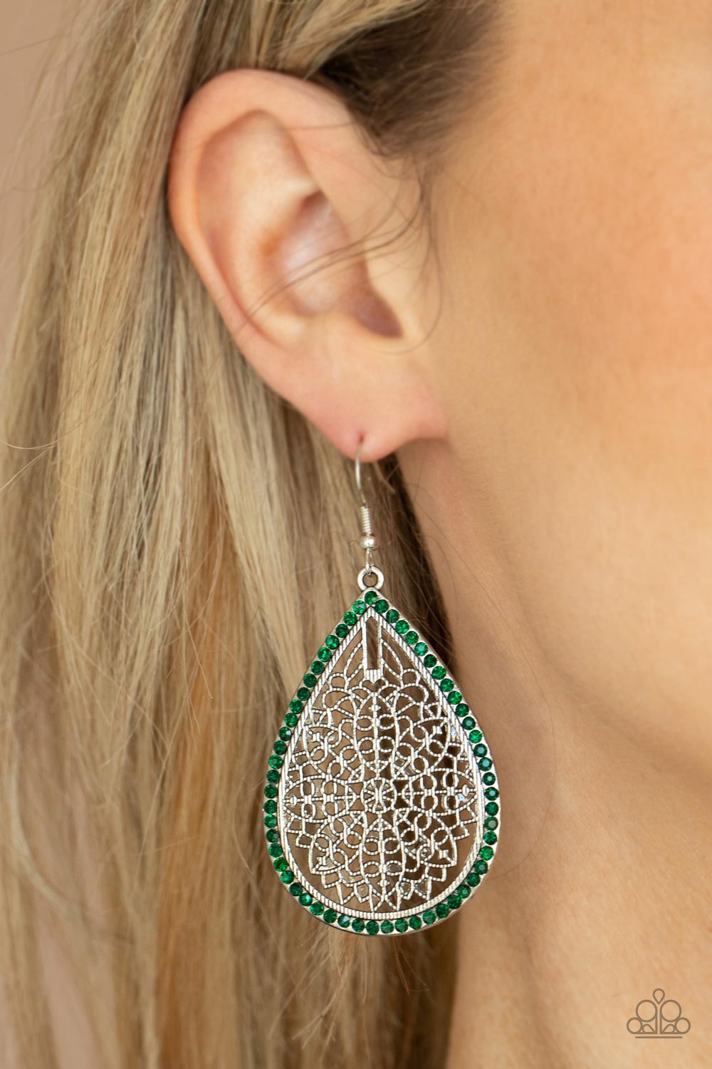 PRE-ORDER - Paparazzi Fleur de Fantasy - Green - Earrings - $5 Jewelry with Ashley Swint