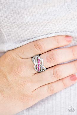 Paparazzi Flirting With Sparkle - Pink Rhinestones - Ring - $5 Jewelry With Ashley Swint