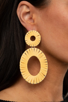 PRE-ORDER - Paparazzi Foxy Flamenco - Yellow - Earrings - $5 Jewelry with Ashley Swint