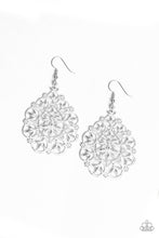 Load image into Gallery viewer, Paparazzi Garden Party Princess - White - Flowery Filigree - Silver Teardrop - Earrings - $5 Jewelry with Ashley Swint