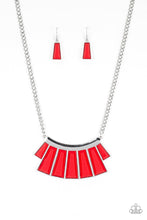 Load image into Gallery viewer, Paparazzi Glamour Goddess - Red - Faceted Beads - Silver Necklace and matching Earrings - $5 Jewelry With Ashley Swint
