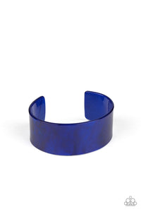 Paparazzi Glaze Over - BLUE - Acrylic Cuff - Bracelet - $5 Jewelry with Ashley Swint