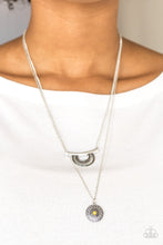 Load image into Gallery viewer, Paparazzi Gypsy Go-Getter - Yellow Bead - Silver Disc - Multi Layered Necklace &amp; Earrings - $5 Jewelry With Ashley Swint