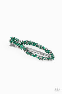 Paparazzi HAIR We Go! - Green - and Smoky Hematite Rhinestones - Hair Clip - $5 Jewelry with Ashley Swint