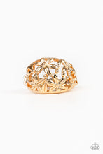 Load image into Gallery viewer, Paparazzi Haute Havana - Gold - Flowers Bloom - Ring - $5 Jewelry with Ashley Swint