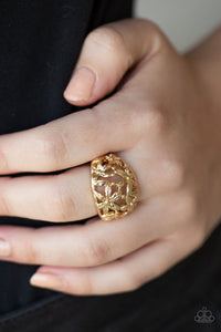 Paparazzi Haute Havana - Gold - Flowers Bloom - Ring - $5 Jewelry with Ashley Swint