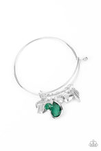 Load image into Gallery viewer, Paparazzi Heart of BOLD - Green - Silver Wing, Heart, Key &amp; Locket Charms - White Rhinestones - Bracelet - $5 Jewelry with Ashley Swint
