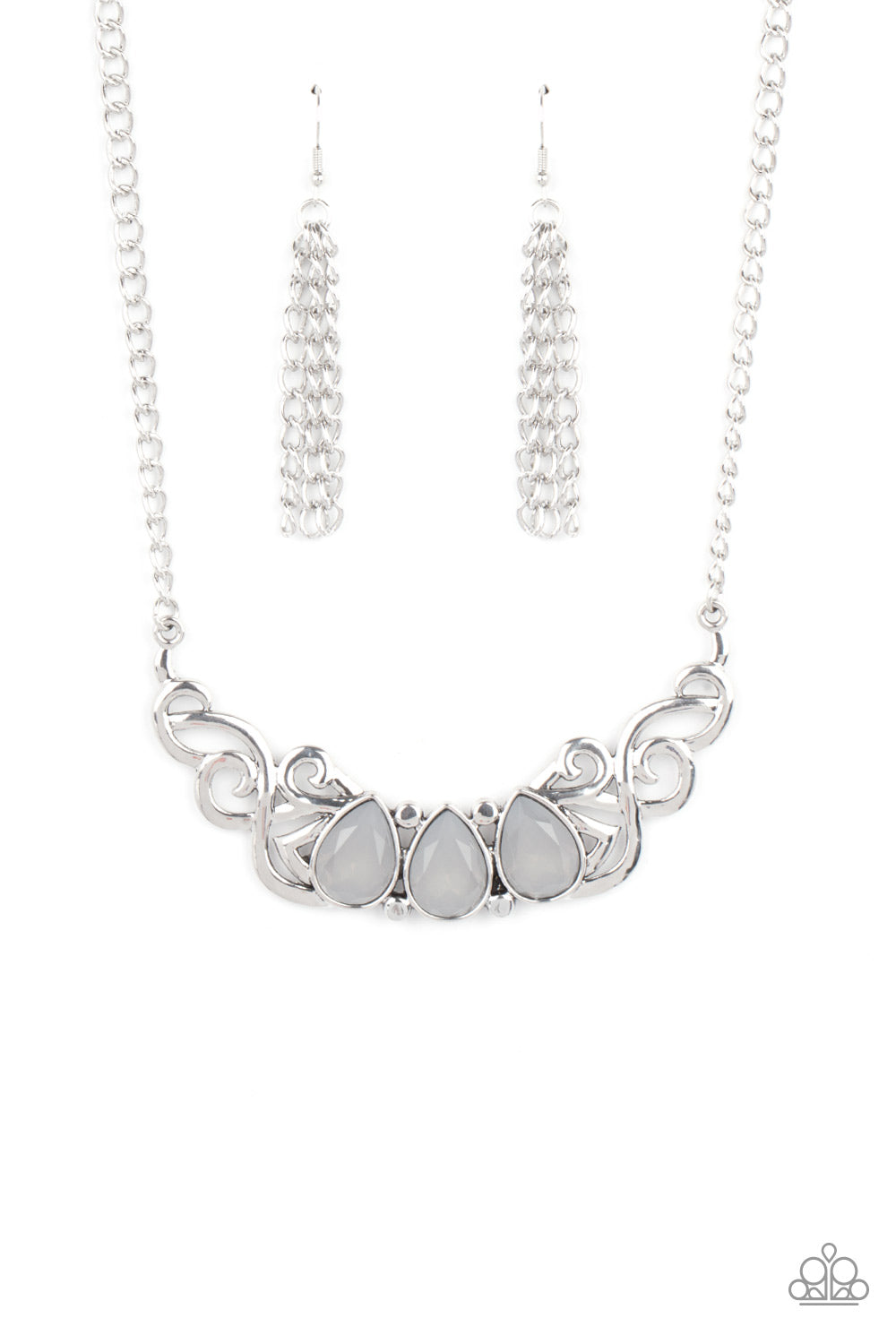 PRE-ORDER - Paparazzi Heavenly Happenstance - Silver - Necklace & Earrings - $5 Jewelry with Ashley Swint
