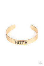 Load image into Gallery viewer, Paparazzi Hope Makes The World Go Round - Gold - Inspirational Bracelet - $5 Jewelry with Ashley Swint