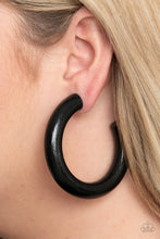 Load image into Gallery viewer, Paparazzi I WOOD Walk 500 Miles - Black - Wooden Earrings - $5 Jewelry with Ashley Swint