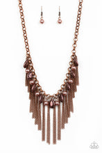 Load image into Gallery viewer, Paparazzi Industrial Intensity - Copper - Faceted Teardrops - Necklace and matching Earrings - $5 Jewelry With Ashley Swint