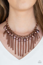 Load image into Gallery viewer, Paparazzi Industrial Intensity - Copper - Faceted Teardrops - Necklace and matching Earrings - $5 Jewelry With Ashley Swint