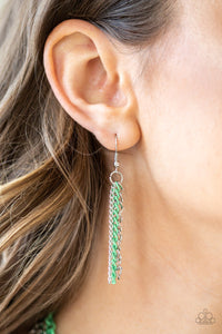 Paparazzi Industrial Vibrance - Green - Necklace and matching Earrings - $5 Jewelry with Ashley Swint