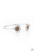Load image into Gallery viewer, Paparazzi Instant Illumination - Brown - Cat's Eye Moonstone - White Rhinestones - Cuff Bracelet - $5 Jewelry with Ashley Swint