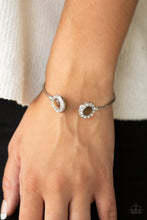 Load image into Gallery viewer, Paparazzi Instant Illumination - Brown - Cat's Eye Moonstone - White Rhinestones - Cuff Bracelet - $5 Jewelry with Ashley Swint