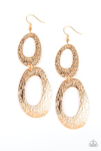 Load image into Gallery viewer, Paparazzi Ive SHEEN It All - Gold - Asymmetrical Hoops - Earrings - $5 Jewelry With Ashley Swint