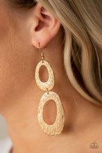 Load image into Gallery viewer, Paparazzi Ive SHEEN It All - Gold - Asymmetrical Hoops - Earrings - $5 Jewelry With Ashley Swint