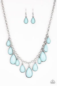Paparazzi Jaw-Dropping Diva - Blue - Teardrop Beads - Necklace & Earrings - $5 Jewelry with Ashley Swint