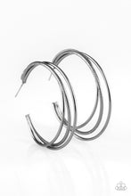 Load image into Gallery viewer, Paparazzi Jumpin Through Hoops - Black Gunmetal - Layered Bold Hoops - Earrings - $5 Jewelry With Ashley Swint