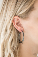 Load image into Gallery viewer, Paparazzi Jumpin Through Hoops - Black Gunmetal - Layered Bold Hoops - Earrings - $5 Jewelry With Ashley Swint